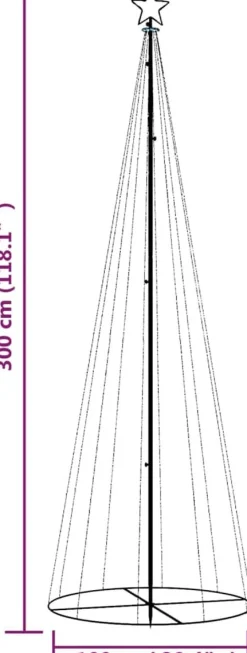 vidaXL Kegelkerstboom 310 Led's 100X300 Cm Warm Cheap