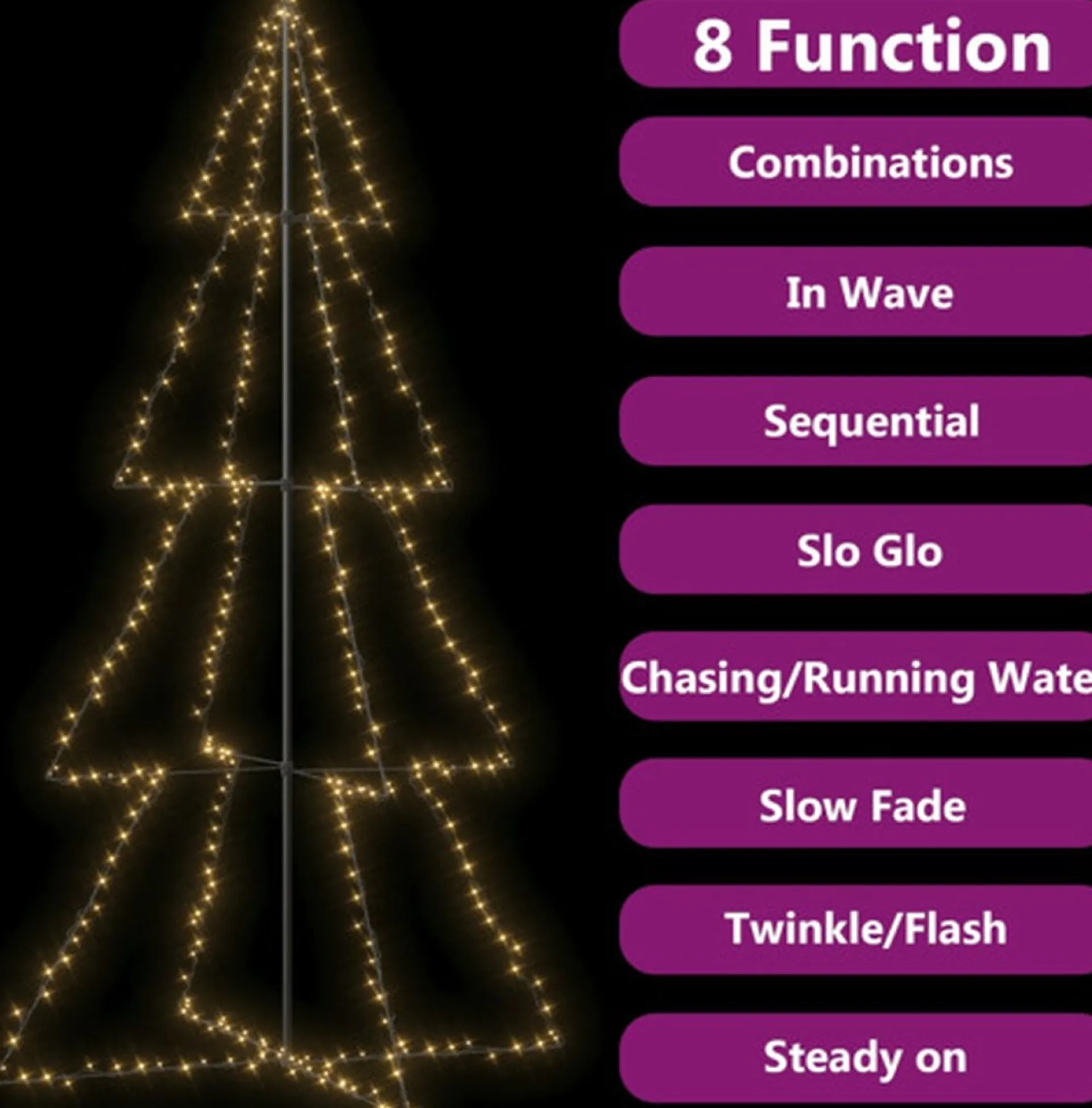 vidaXL Kegelkerstboom 360 Led's Binnen En Buiten 143X250 Cm Cheap