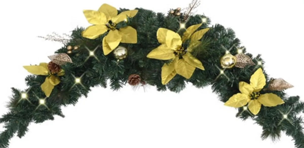 vidaXL Guirlandes> Kerstboog Met Led-Lampjes 90 Cm Pvc Groen