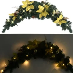 vidaXL Guirlandes> Kerstboog Met Led-Lampjes 90 Cm Pvc Groen