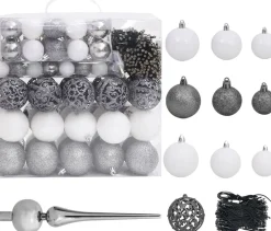 vidaXL Kerstboog Met Led's En Kerstballen 240 Cm Groen New