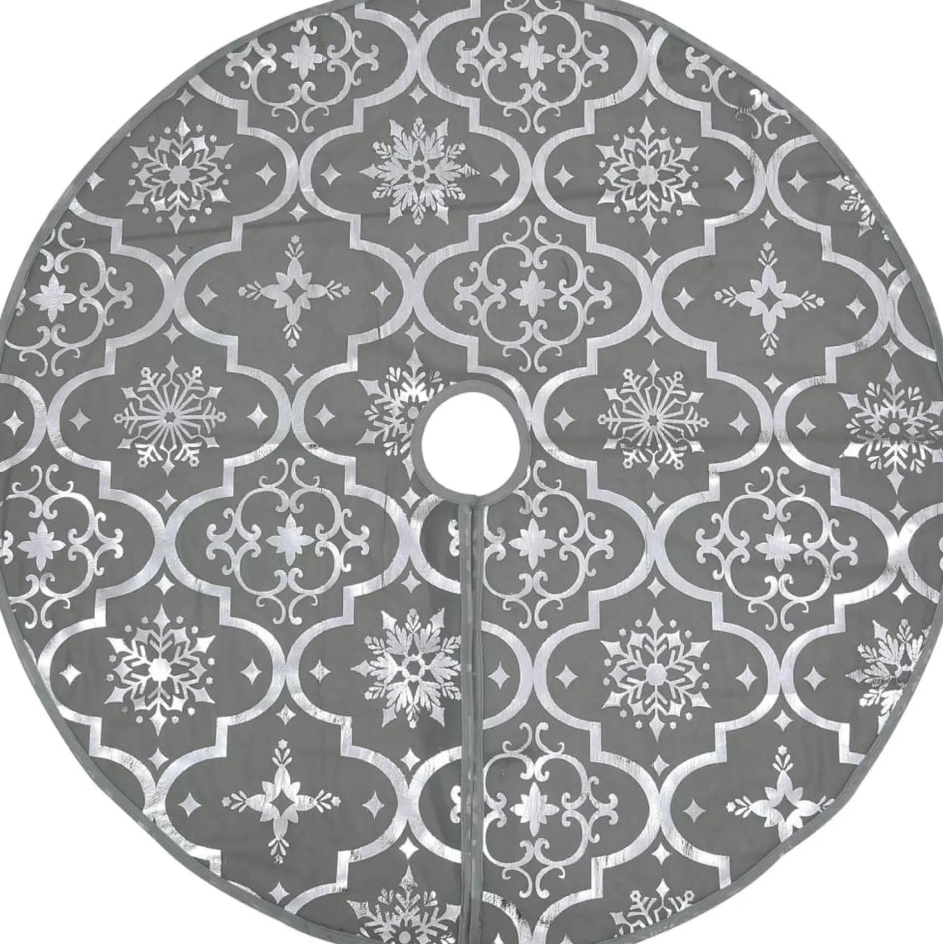 vidaXL Kerstboomrok Luxe Met Sok 122 Cm Stof Grijs Discount