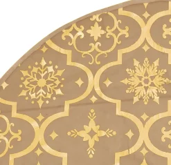 vidaXL Kerstboomrok Luxe Met Sok 150 Cm Stof Geel Outlet