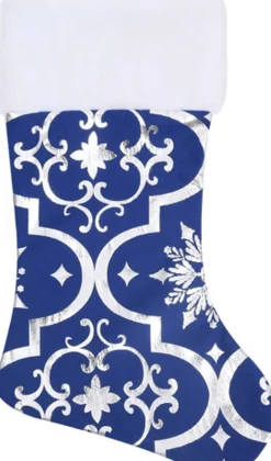vidaXL Kerstboomrok Luxe Met Sok 150 Cm Stof Blauw Online