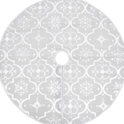 vidaXL Kerstboomrok Luxe Met Sok 150 Cm Stof Wit Hot