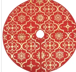 vidaXL Kerstboomrok Luxe Met Sok 90 Cm Stof Rood Discount