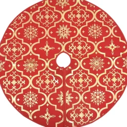 vidaXL Kerstboomrok Luxe Met Sok 90 Cm Stof Rood Discount