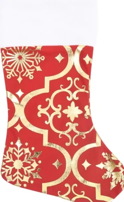 vidaXL Kerstboomrok Luxe Met Sok 90 Cm Stof Rood Discount