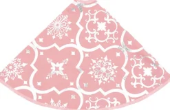 vidaXL Kerstboomrok Luxe Met Sok 150 Cm Stof Roze Cheap