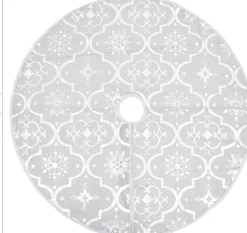 vidaXL Kerstboomrok Luxe Met Sok 122 Cm Stof Wit Fashion