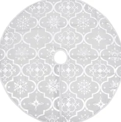 vidaXL Kerstboomrok Luxe Met Sok 122 Cm Stof Wit Fashion