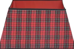 vidaXL Kerstboomrok 48X48X25 Cm Rood En Zwart Shop