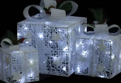 vidaXL Kerstdecoratie Geschenkdozen 3 St Binnen/Buiten Wit Sale