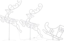 vidaXL Kerstdecoratie Rendieren En Slee 260X21X87 Cm Acryl Warmwit Shop