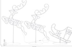 vidaXL Kerstdecoratie Rendieren En Slee 260X21X87 Cm Acryl Warmwit Shop