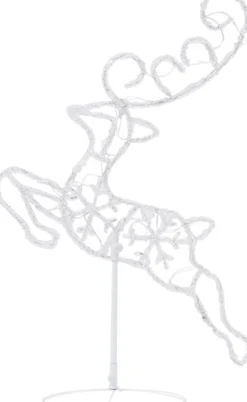 vidaXL Kerstdecoratie Rendieren En Slee 260X21X87 Cm Acryl Warmwit Shop