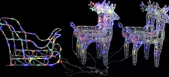 vidaXL Kerstdecoratie Rendieren En Slee 280X28X55 Cm Acryl Shop