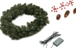 vidaXL Kerstkransen> Kerstkransen 2 St Met Decoratie 45 Cm Groen