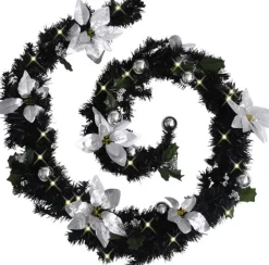 vidaXL Guirlandes> Kerstslinger Met Led-Lampjes 2.7 M Pvc Zwart