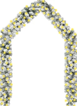 vidaXL Guirlandes> Kerstslinger Met Led's En Sneeuwvlokken 20 M Pvc Groen