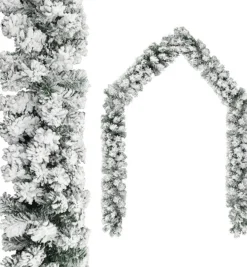 vidaXL Guirlandes> Kerstslinger Met Sneeuw 20 M Pvc Groen