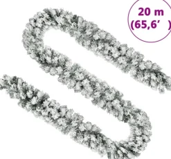 vidaXL Guirlandes></noscript> Kerstslinger Met Sneeuw 20 M Pvc Groen