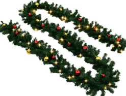 vidaXL Guirlandes></noscript> Kerstslinger Versierd Met Kerstballen En Led-Lampjes 20 M