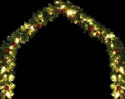 vidaXL Guirlandes></noscript> Kerstslinger Versierd Met Kerstballen En Led-Lampjes 20 M