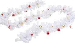vidaXL Guirlandes> Kerstslinger Versierd Met Kerstballen 5 M Wit