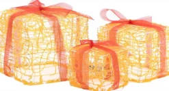 vidaXL Kerstverlichting Geschenkdozen 3 St Decoratief Acryl Warmwit Best