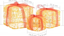 vidaXL Kerstverlichting Geschenkdozen 3 St Decoratief Acryl Warmwit Best