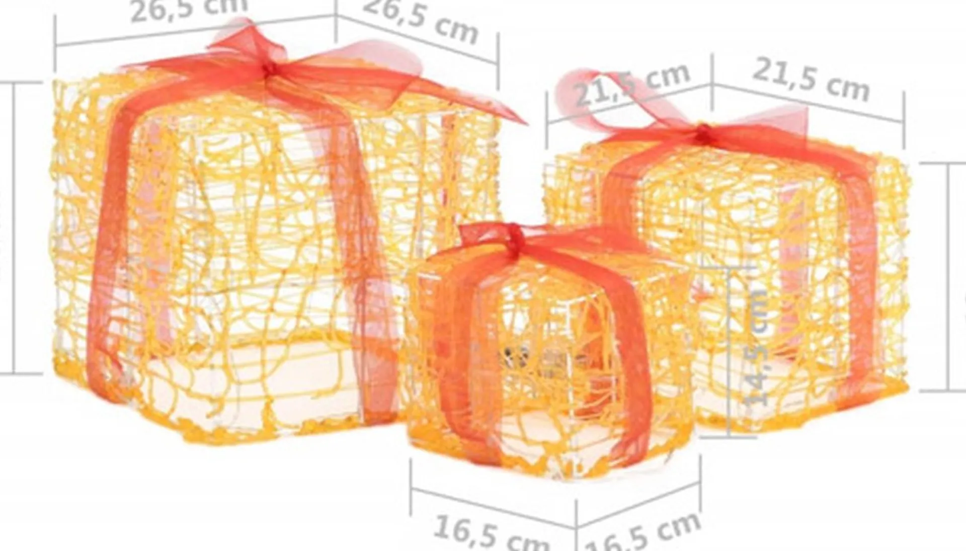 vidaXL Kerstverlichting Geschenkdozen 3 St Decoratief Acryl Warmwit Best