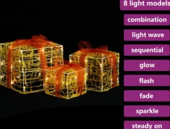 vidaXL Kerstverlichting Geschenkdozen 3 St Decoratief Acryl Warmwit Best