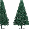 vidaXL Kunstkerstboom Met Standaard Half 120 Cm Pvc Groen Cheap