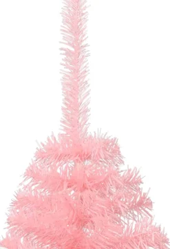 vidaXL Kunstkerstboom Met Standaard Half 150 Cm Pvc Roze Best