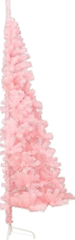 vidaXL Kunstkerstboom Met Standaard Half 150 Cm Pvc Roze Best