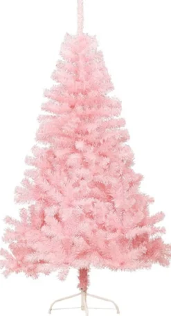 vidaXL Kunstkerstboom Met Standaard Half 150 Cm Pvc Roze Best