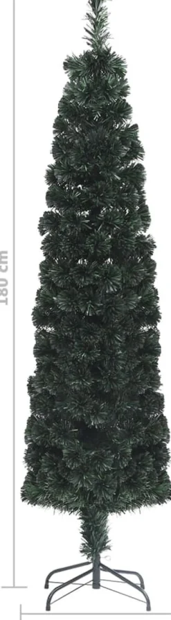 vidaXL Kunstkerstboom Met Standaard Smal Glasvezel 180 Cm Store