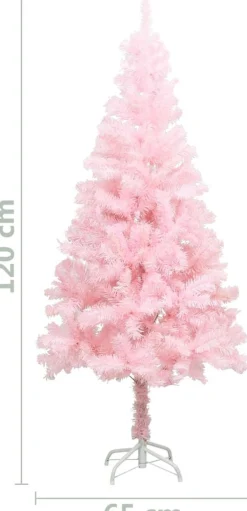 vidaXL Kunstkerstboom Met Standaard 120 Cm Pvc Roze Hot