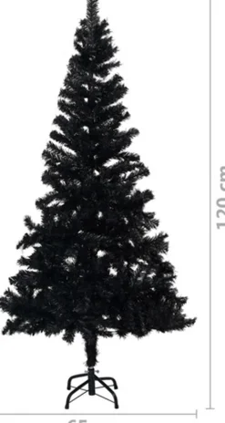 vidaXL Kunstkerstboom Met Standaard 120 Cm Pvc Zwart Cheap