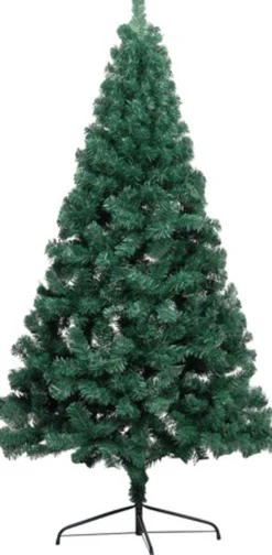 vidaXL Kunstkerstboom Met Standaard Half 150 Cm Pvc Groen Hot