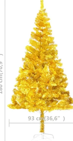 vidaXL Kunstkerstboom Met Standaard 180 Cm Pet Goudkleurig Best