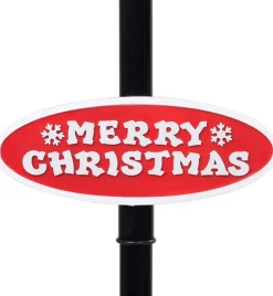 vidaXL Straatlantaarn Met Kerstman 81X40X188 Cm Pvc Zwart En Rood Fashion