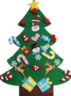 Hs Kerstbeelden>Vilten Kerstboom - Kerstboom Van Vilt - Vilten Kerstboom Voor Kinderen - Kerstboom - Kerstversiering - Kerstboom Kind - Vilten Kerstboom - Kerstversiering - Kerstspeelgoed