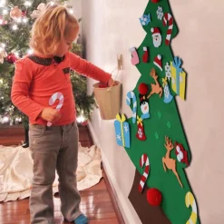 ’merkloos’ Vilten Kerstboom - Versier Je Eigen Kerstboom - 80X60Cm - Vilt - Kindvriendelijk - Inclusief 26 Versieringen - Ieder Jaar Te Gebruiken - Kinderspeelgoed - Kerstmis - Kerstboom Diy - Kerst - Seizoensdecoratie Best