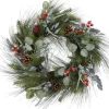 Viv! Home Luxuries Kerstkransen> Kerstkrans Met Dennenappels En Besjes - Groen Grijs Rood - O60Cm
