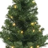 Decoris Volle Kunst Kerstboom 75 Cm Met Verlichting Inclusief Donkergrijze Pot - Kunstkerstbomen Middelgroot Fashion