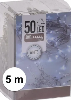 Merkloos Volle Mini Kerstboom/Kunstboom Groen 45 Cm Inclusief Helder Witte Kerstverlichting Best