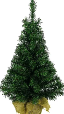 Merkloos Volle Mini Kerstboom/Kunstboom Groen 45 Cm Inclusief Helder Witte Kerstverlichting Best