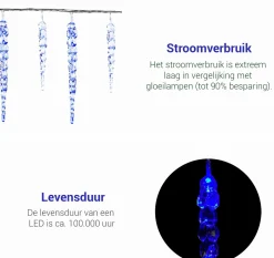 VOTRONIC Voltronic Kerstverlichting - Ijspegel Verlichting - 40 Ijspegels - 10.5 Meter Kabel - Blauw Fashion